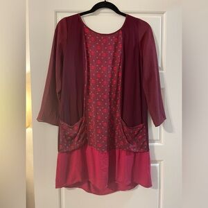 Gentle Fawn Burgundy Mini Dress Size M